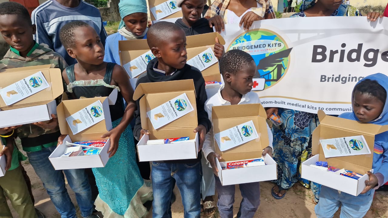 Volunteers preparing BridgeMed Kits